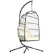 image 1 of Outsunny Hanging Egg Chair, Outdoor Swing Chair with Stand, Black/Cream | Black | Black/Cream White | One Size