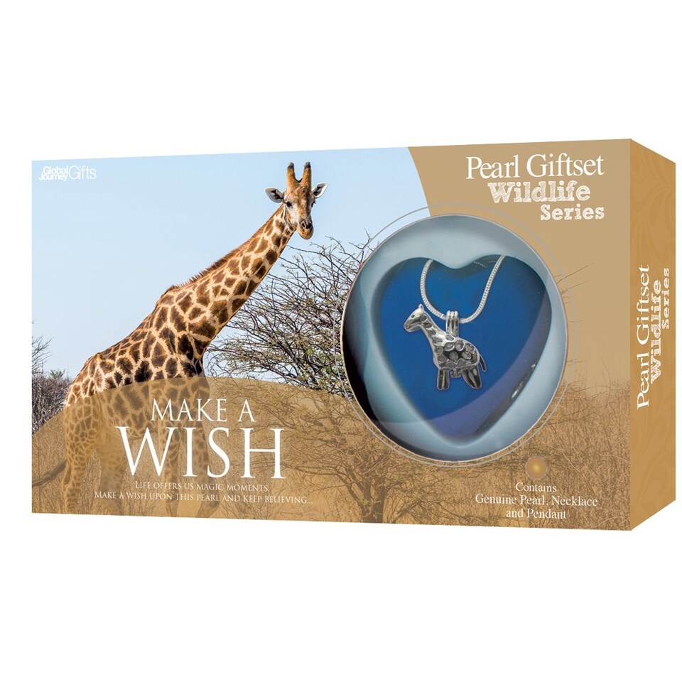image 1 of Wildlife Series Giraffe Open-Your-Own Pearl Pendant Necklace Gift