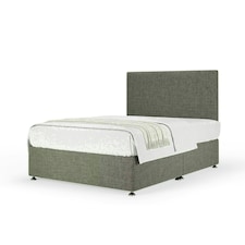 Slate Linen No Drawer Divan Base and Valencia Headboard Super King