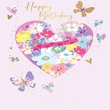 Words 'n' Wishes Traditional Open Birthday Card for a Female, Friend Birthday Card, Multi-Coloured 197 x 152 mm