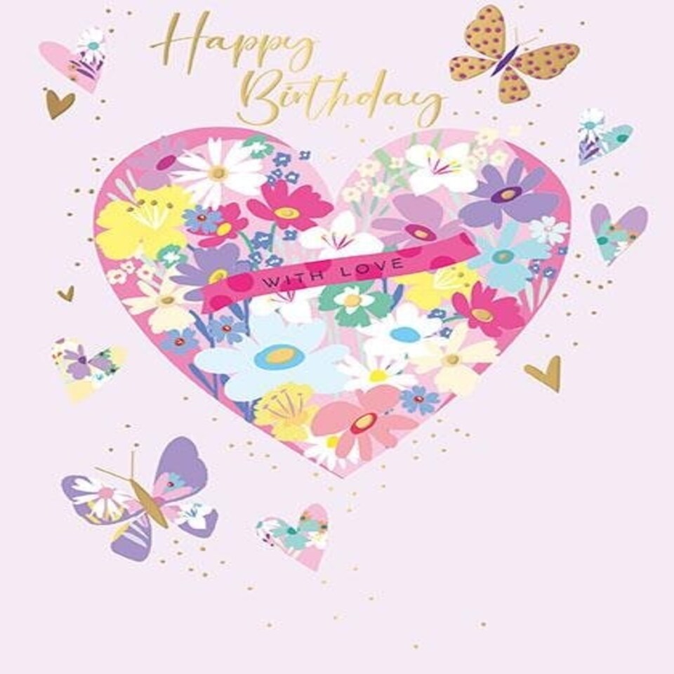 Words 'n' Wishes Traditional Open Birthday Card for a Female, Friend Birthday Card, Multi-Coloured 197 x 152 mm