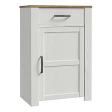 Bohol 1 Door 1 Drawer Shoe Cabinet in Riviera Oak/White