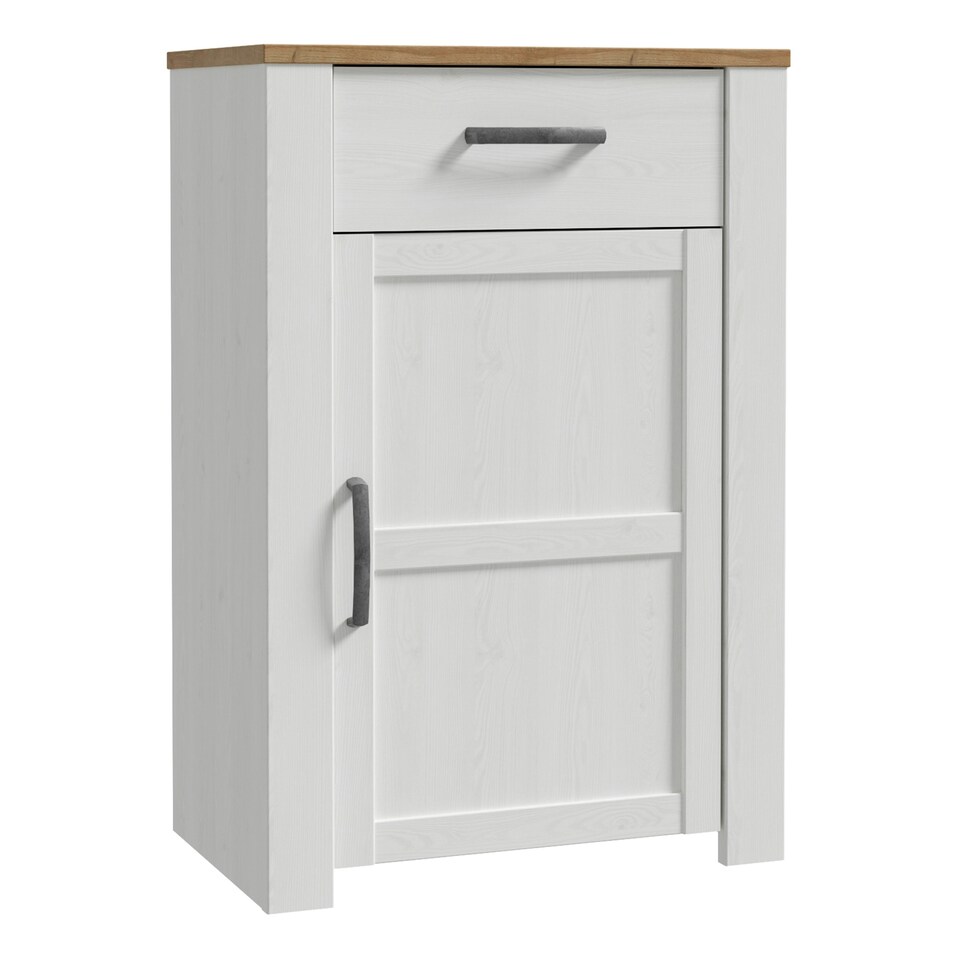 image 1 of Bohol 1 Door 1 Drawer Shoe Cabinet in Riviera Oak/White