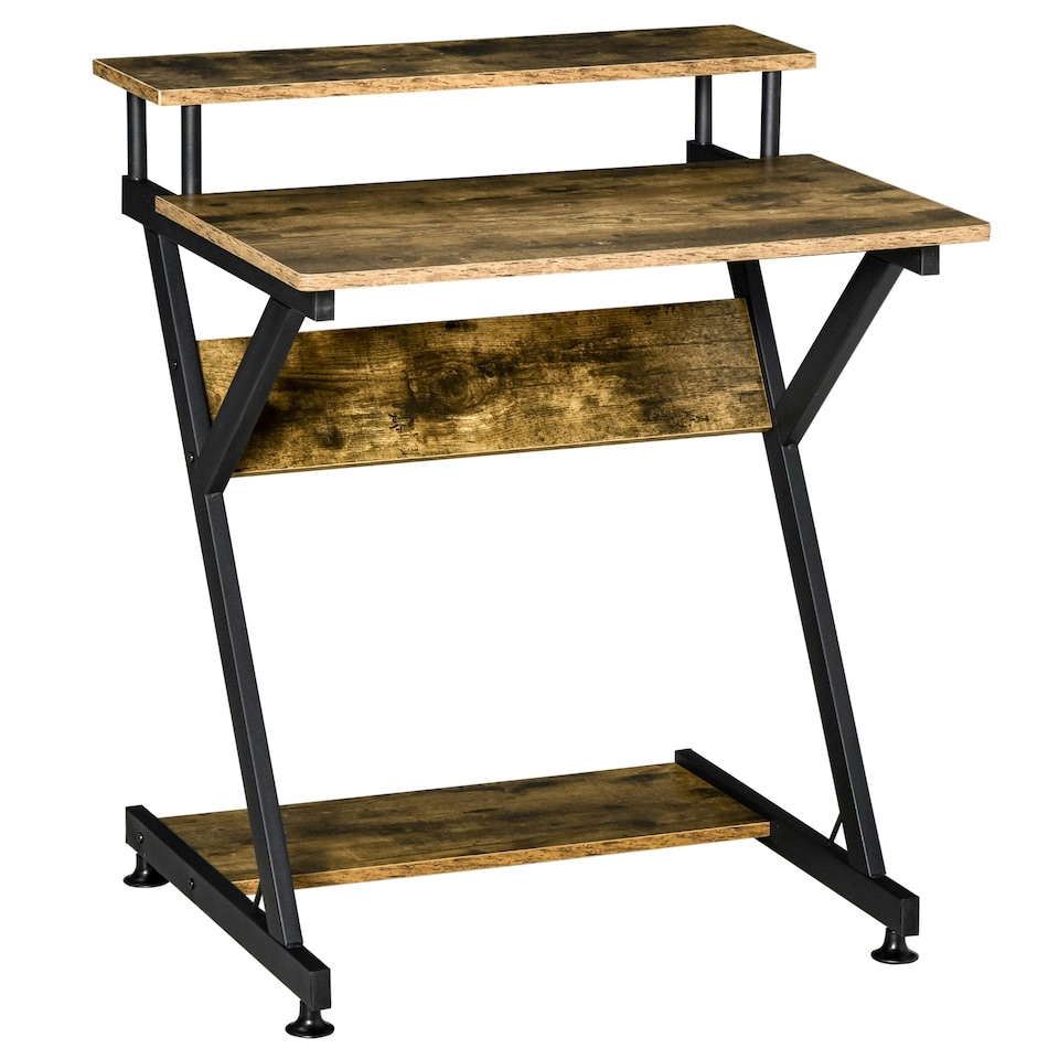 image 1 of HOMCOM Home Office Computer Desk w/ Storage, Gaming Writing Table, 70cm,Brown