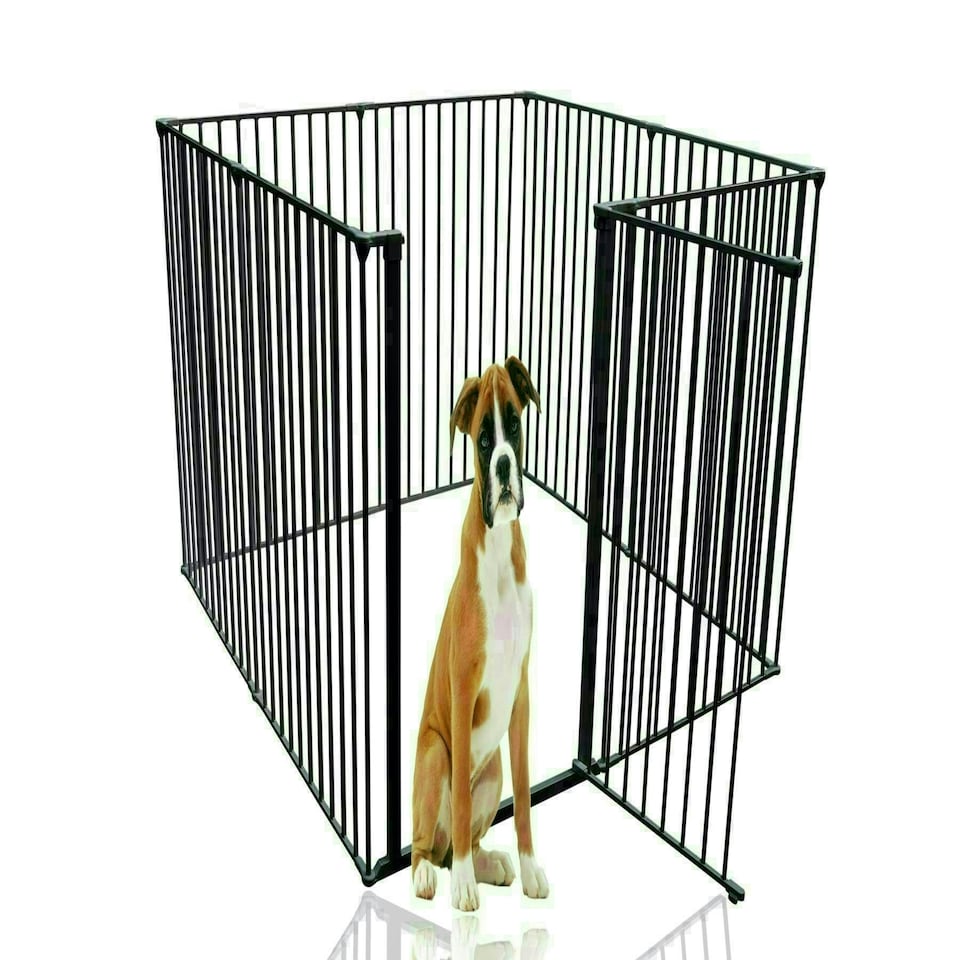 image 1 of Bettacare Extra Tall Pet Pen, 144cm x 144cm, Black, 105cm High, Dog Pen for Pets, Dogs and Puppies, Easy Installation Black