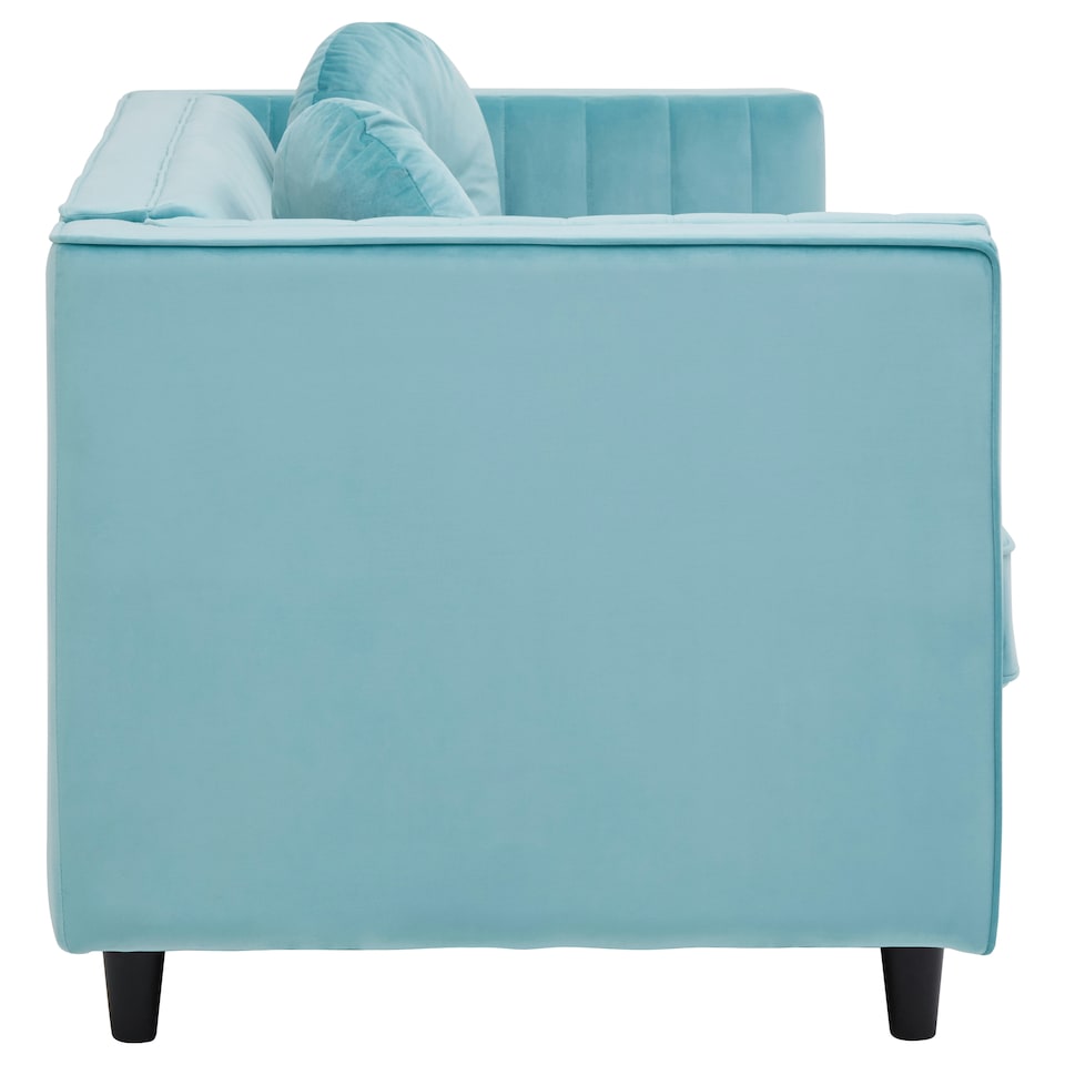 image 1 of Farah Two Seat Green Velvet Sofa Green