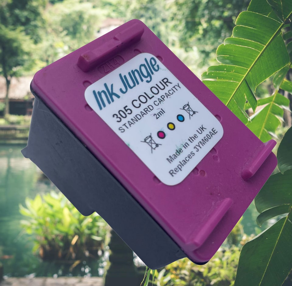 image 1 of 2x Ink Jungle 305 Colour Refilled Ink Cartridges - Replaces HP 305 Colour