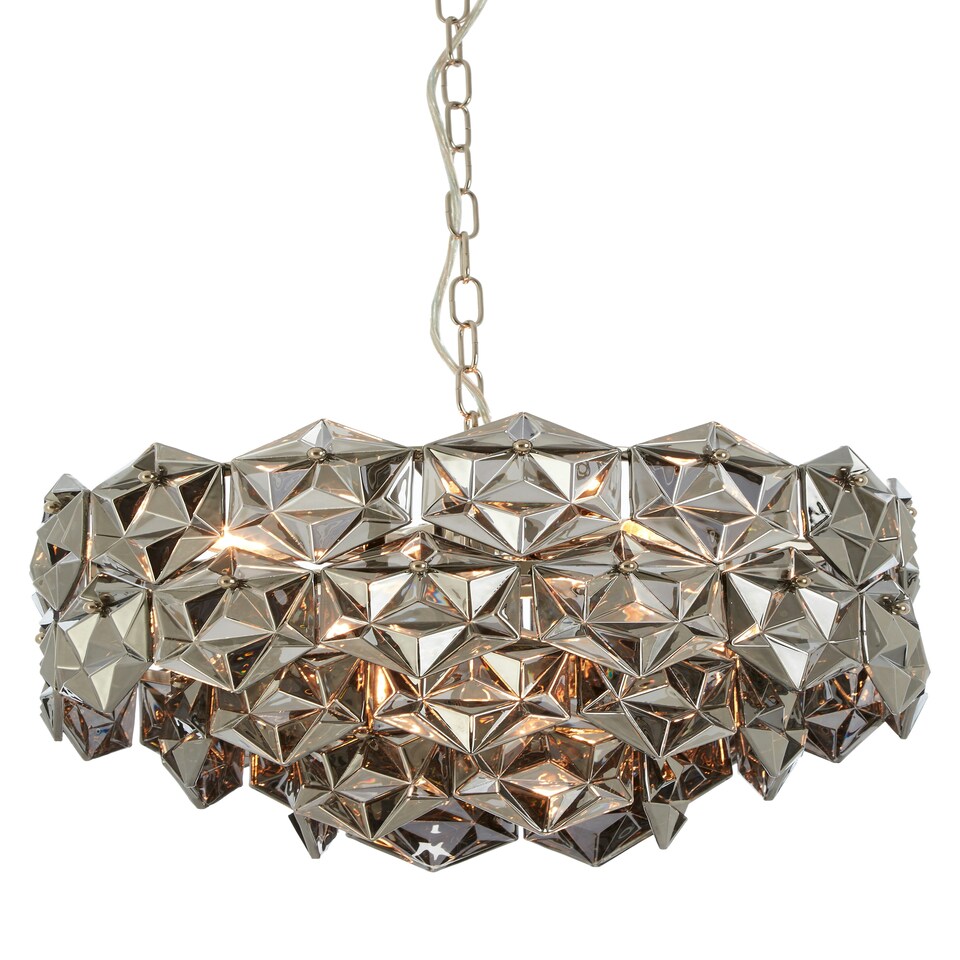 image 1 of Interiors by Premier Grey Glass Chandelier Grey