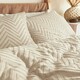 image 4 of Cosmo Living Tufted Chevron Duvet Set - Ivory - King