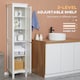 image 5 of kleankin Tall Bathroom Cabinet with Adjustable Shelves, Double Door, White White
