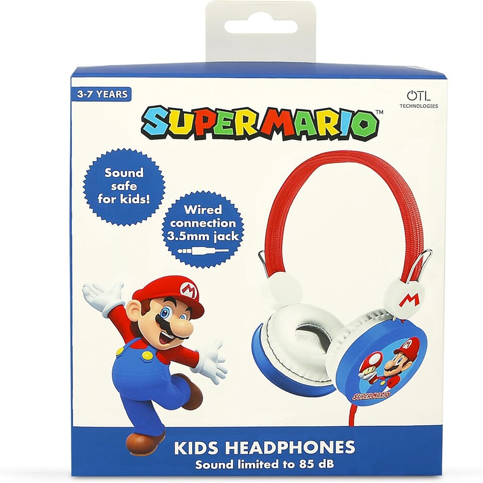 image 1 of Super Mario Kids Headphones | Red