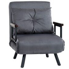 HOMCOM Click Clack Chair Bed Settee for Living Room, Guest Room, Grey