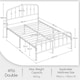 image 3 of Yaheetech 190 cm L × 135 cm W Modern Metal Bed Frame with Arched Headboard White