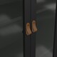 image 8 of Barcelona China Cabinet 2 Glass Doors with 3 Drawers in Matt Black