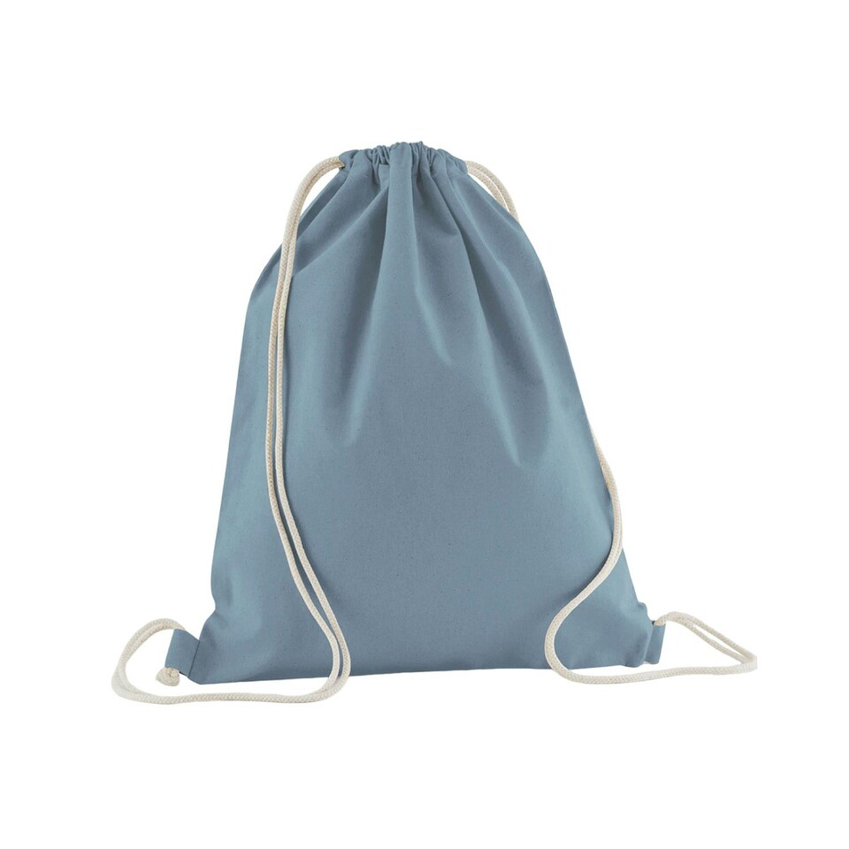 Westford Mill Organic Cotton Drawstring Bag - Dusty Blue - One Size Blue | One Size