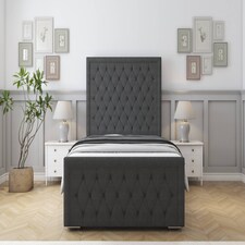 Sloomy Monroe Graphite Dumfries Bed Frame With Mattress With 50" Upholstered Headboard 6' Super King