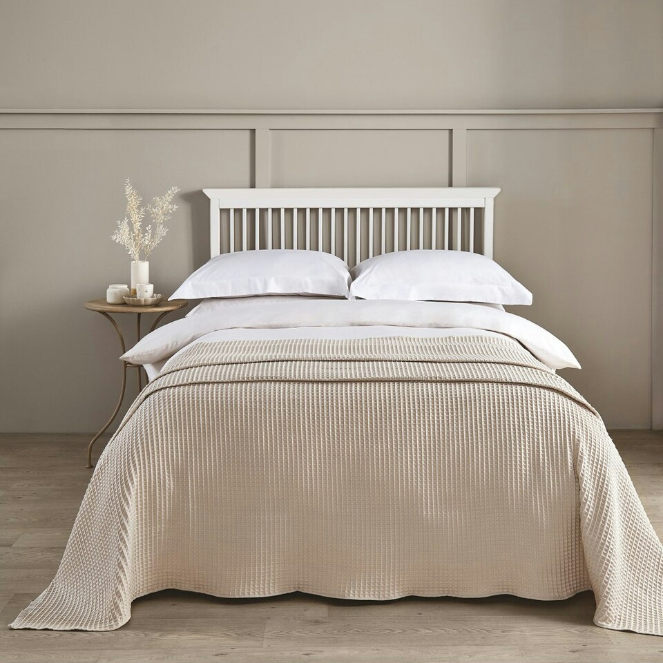 image 1 of Waffle Throw Blanket 225 x 250cm - Taupe