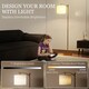 image 3 of HOMCOM LED Floor Lamp with Dimmable Colours Temperature & Brightness, Gold | Gold | Gold Tone