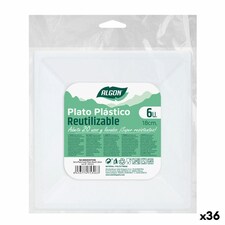 Set of reusable plates Algon Squared Plastic 18 x 18 x 2 cm (36 Units) N/A