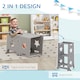 image 4 of AIYAPLAY Toddler Step Stool, Standing Tower, 2 in 1 Toddler Step with Safety Rail, for Kitchen, Bathroom, Counter, Grey