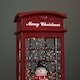 image 6 of 25cm Battery Operated Light up Christmas Phone Box Water Spinner with Snowman Scene & LEDs