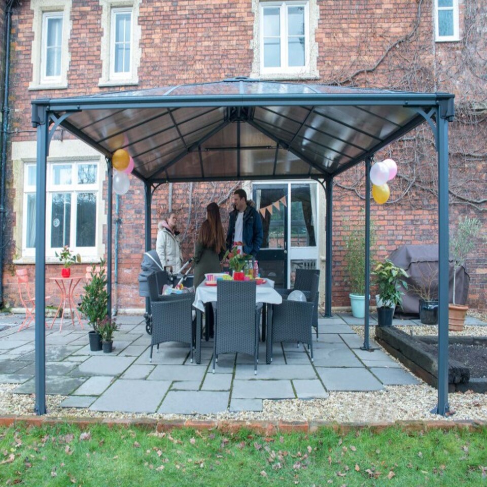 image 1 of Martinique 5000 Garden Gazebo Grey Bronze - Polycarbonate - L493.1 x W359.3 x H286.1 cm - Grey