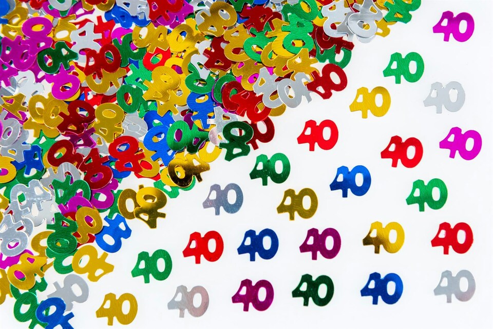 image 1 of 40th Birthday Confetti Multicolour 1 pack x 14 grams birthday decoration Foil Metallic 1 pack