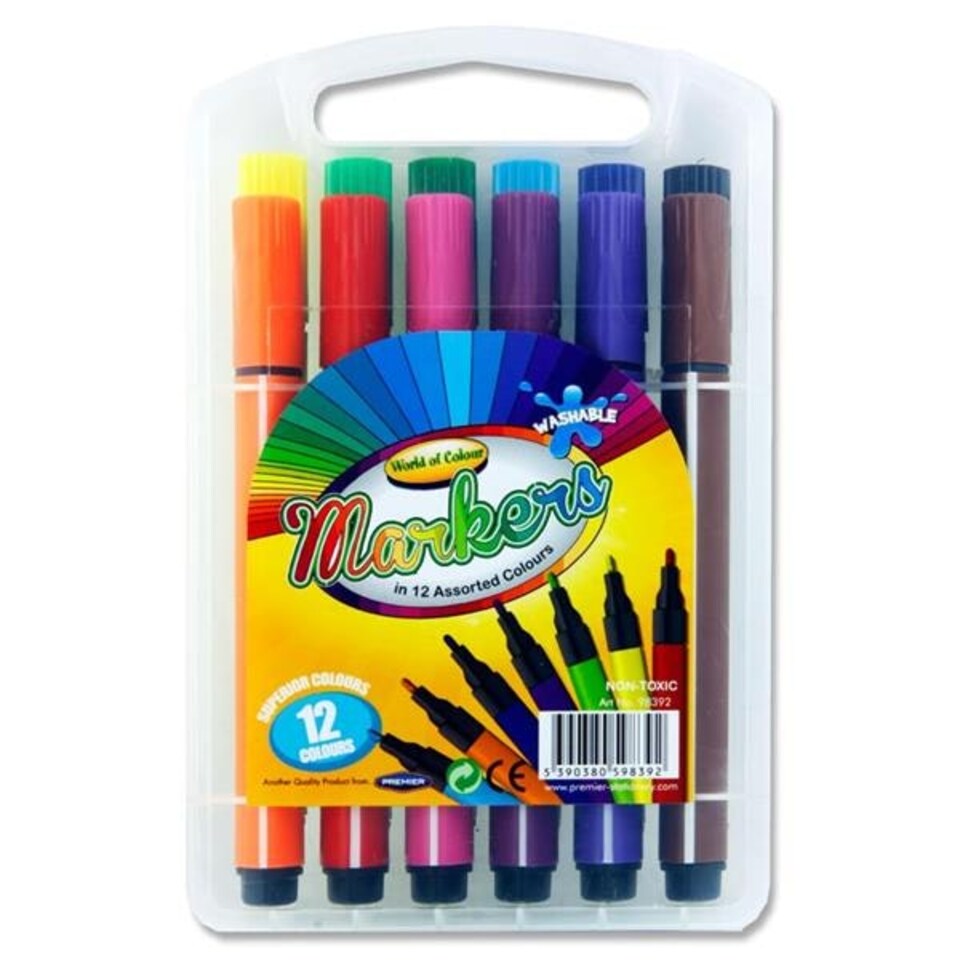 image 1 of Box of 12 Washable Markers by World of Colour