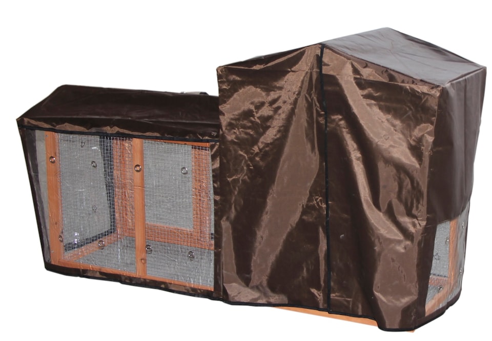 image 1 of Actiaspet - Portable Large Wooden Rabbit Hutch with Run (Fir & Plywood) | 147cm x 52cmx 85.5cm (L Hutch + Cover)
