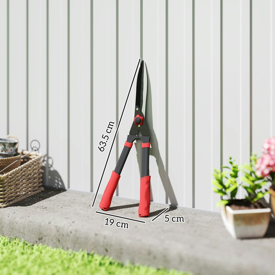 image 1 of Outsunny Garden Shears, 63.5 cm Hedge Shears with Tension Adjuster