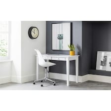 White Free-Standing Table with 2 Drawers | White | White
