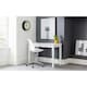 image 1 of White Free-Standing Table with 2 Drawers | White | White