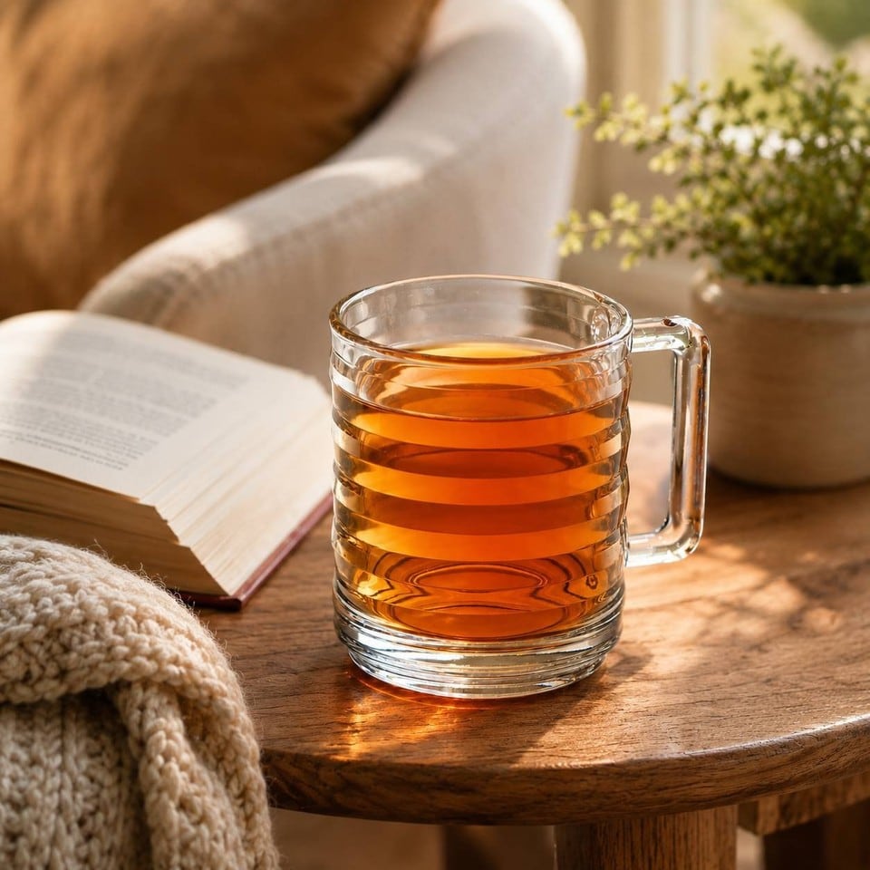 image 1 of 320ml Mugs Modern Clear Glass Tea Coffee Cups Hot Drinks Latte Glasses Set of 12