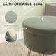 image 6 of HOMCOM 5L Velvet Storage Ottoman, Modern Round Footstool with Metal Hairpin Legs and Removable Lid, Dressing Table Stool Side Table for Hallway, Bedroom, Living Room, 33 x 33 x 43 cm, Green