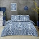 image 1 of VELVETIO Dorothy Damask Complete Duvet Cover Set with Fitted Sheet Soft Printed Bedding Bedset Blue | Single