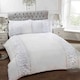 image 2 of Rapport Provence Diamante Ruffled Duvet Cover Set - White - Superking White | Super King