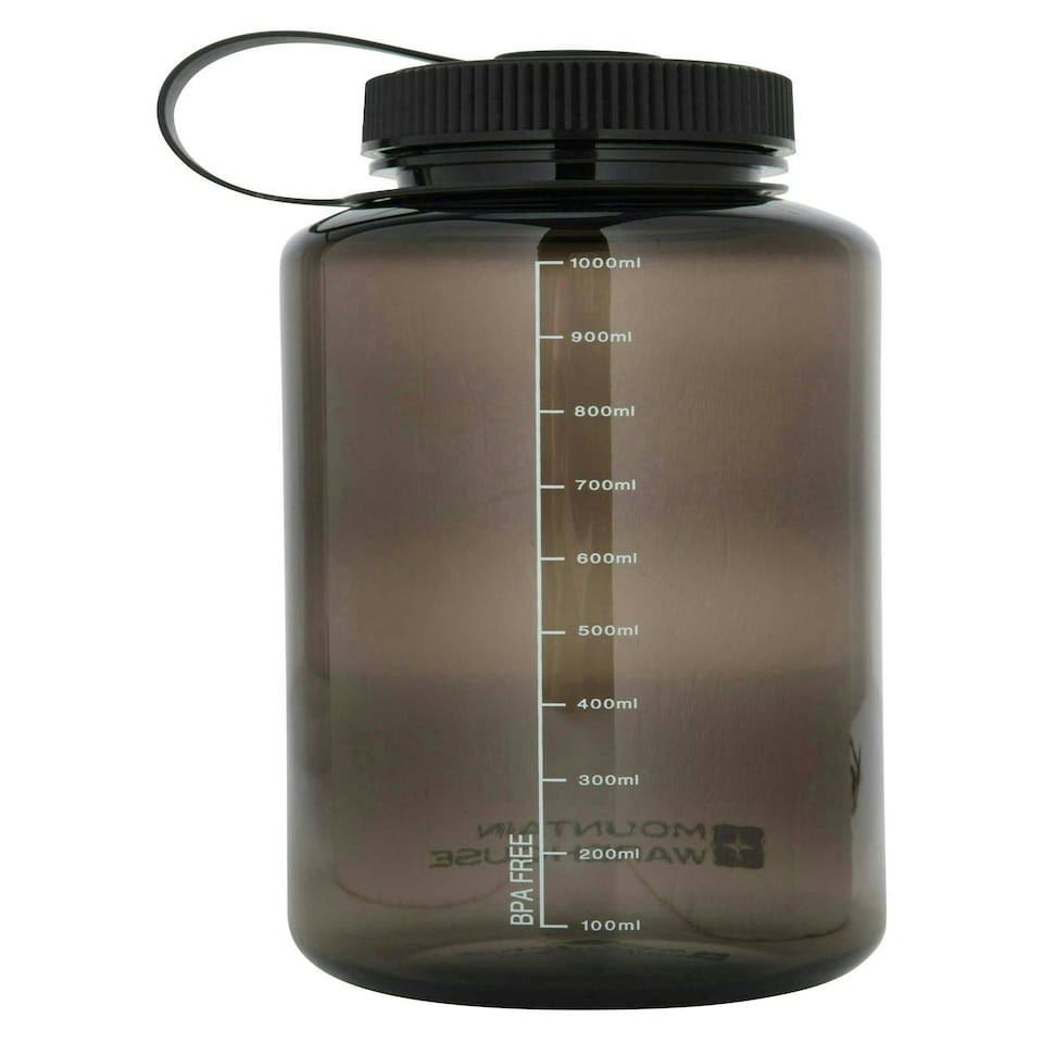 image 1 of Mountain Warehouse 1L Plastic Bottle with Wide Screw Top Leak Proof Lid BPA Free Black