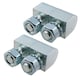 image 1 of 2pk Lift Off Knuckle Hinge M8 Studs Brass Pin 16x30mm Heavy Duty Industrial Silver