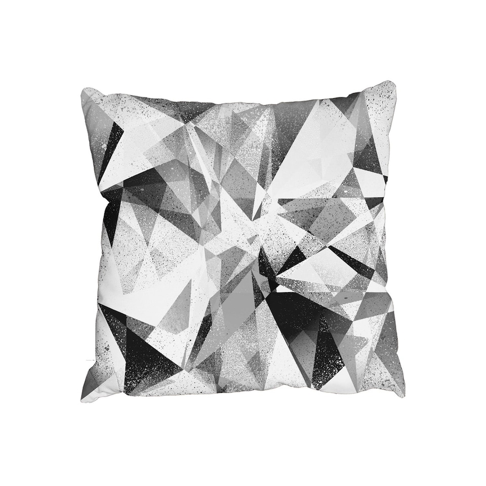 Cushions - Black & White Geometric Grunge Pattern (Cushion) | Multi