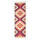 image 2 of Homescapes Jakarta Handwoven Geometric KIlim Wool Hall Runner - 66 x 200 cm | Pink | Pink, orange, black, white and yellow
