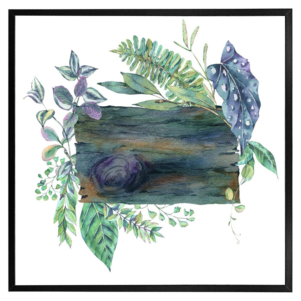 image 1 of Green leaves board (Picture Frame) Brown | Oak | M