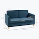 image 7 of HOMCOM Double Seat Sofa Linen Upholstery Loveseat Couch w/ Armrests, Blue
