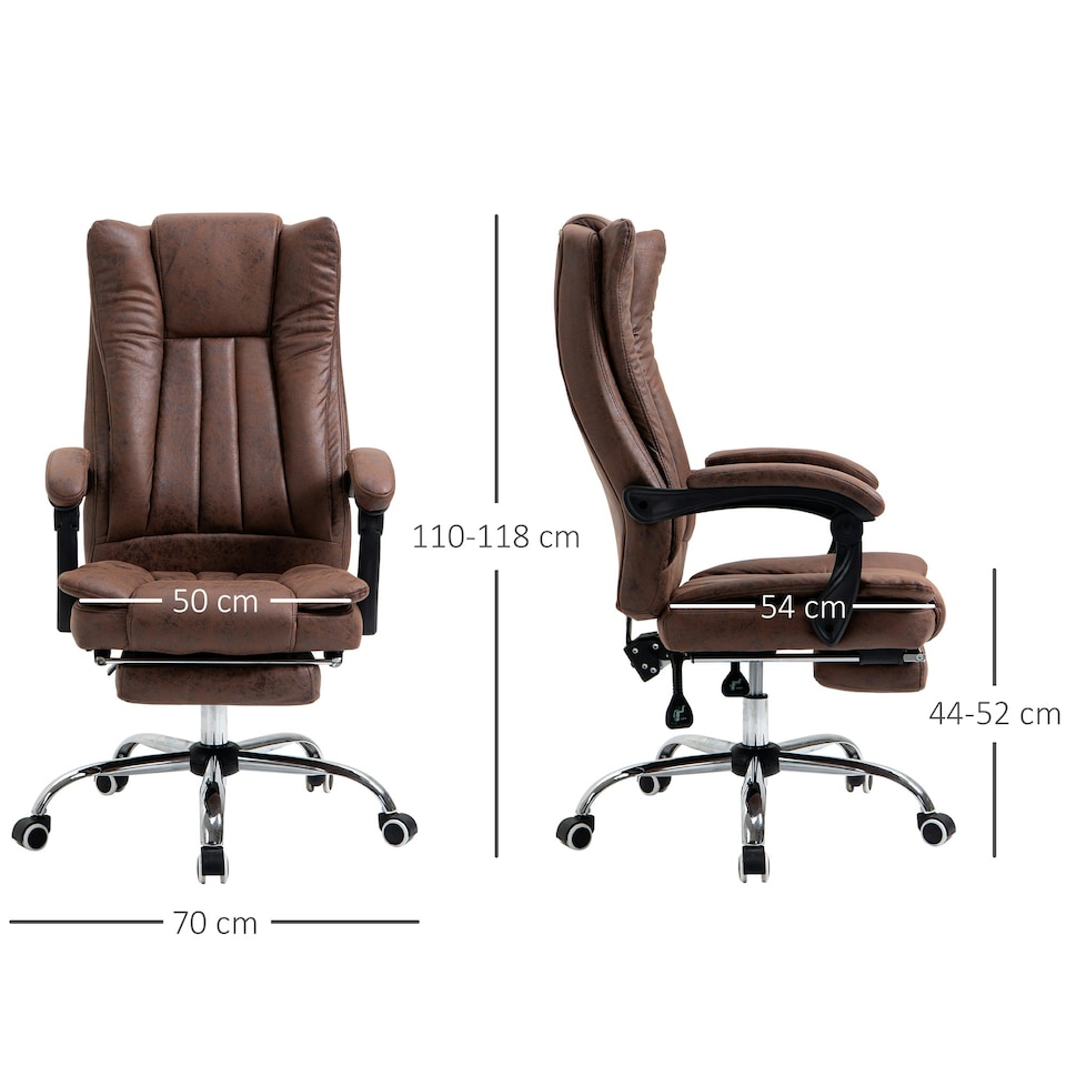 image 1 of Vinsetto Executive Office Chair Computer Desk Chair for Home, Brown