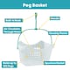 image 4 of JVL Plastic Peg Basket with 72 Wooden Dolly Pegs, Brown