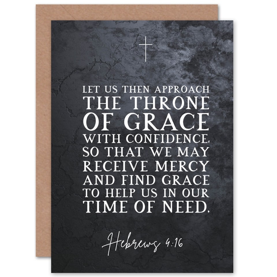 image 1 of Hebrews 4:16 Help Us Our Time Need Quote Bible Christian Card