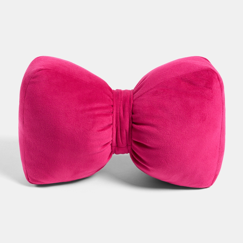 image 1 of OHS Bow Shaped Weighted Matte Velvet Decorative Door Stop | Pink | Hot Pink | 17 x 24 x 5 cm