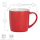 image 3 of Argon Tableware 2x Coloured Coffee Mugs - Red - 350ml - Tea Mug Latte Mug Cappuccino Mug Drinking Mug Red