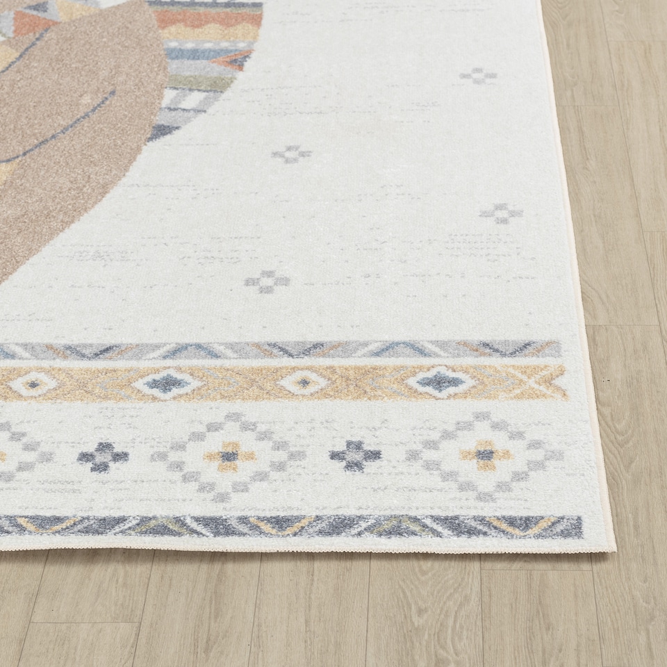 image 1 of LIVABLISS Lillian-Kids Washable Round Rug Ø160 cm | Beige Brown Blue Orange