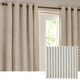 image 1 of Yard Hebden Striped Cotton Natural Eyelet Curtains 117 x 183cm