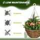 image 5 of Outsunny 2 PCs Artificial Lisianthus Flower Hanging Planter Basket Orange